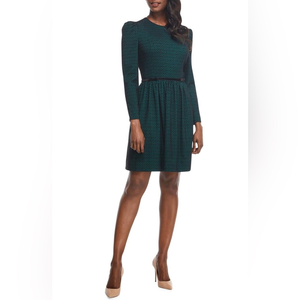 Gal Meets Glam Collection Callie Print Long Sleeve Dress Size 6 - Picture 3 of 5
